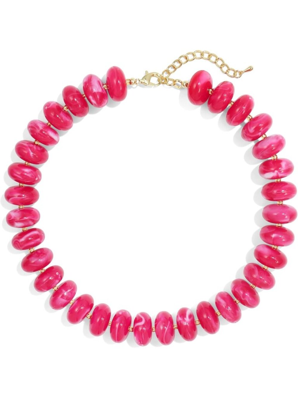 Women's Rose Pink Acrylic Chunky Beaded Choker Necklace Statement Jewelry Gift